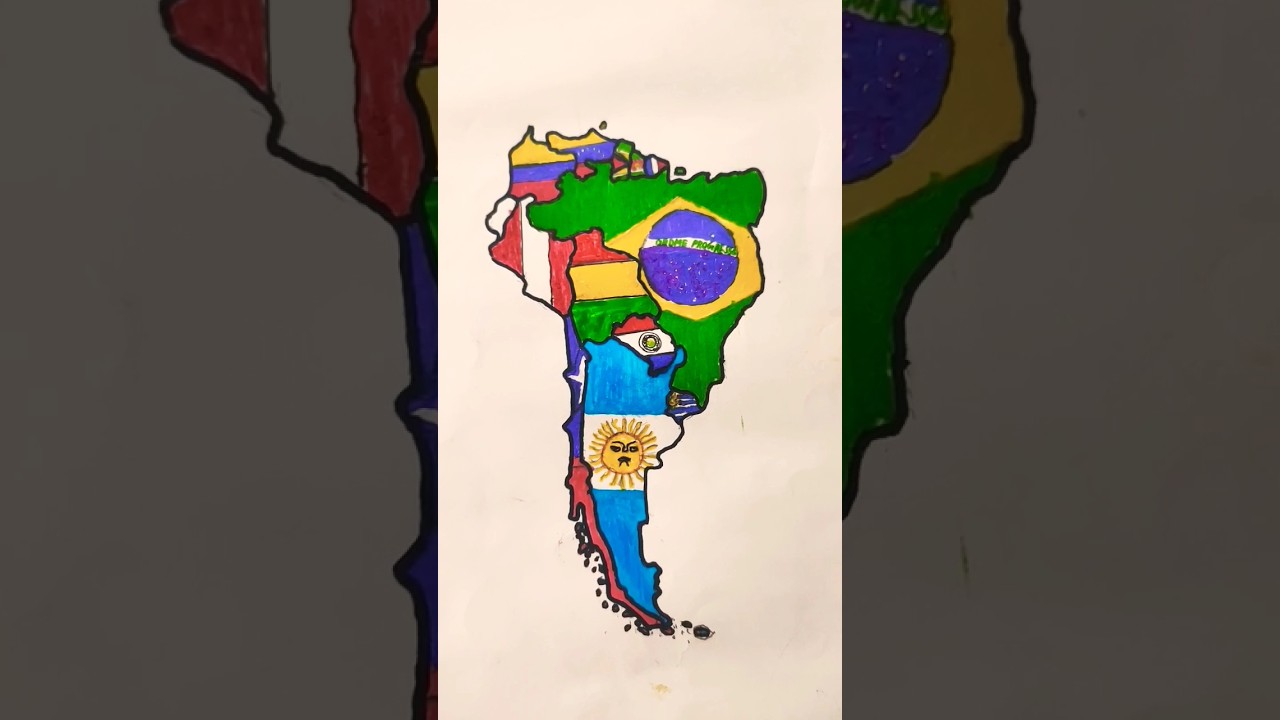 The flag of Bolivia 🇧🇴 in my South America #continent #map #art