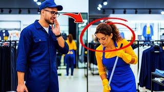 MILLONARIO ENTRA A SU TIENDA DISFRAZADO Y ENCUENTRA A SU AMOR PERDIDO HACE 15 AÑOS LIMPIANDO EL PISO