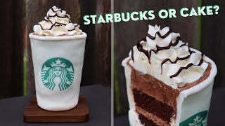 STARBUCKS CUP CAKE | Realistic Hot Chocolate Cake