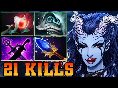 21 Kills QOP Dota 2 Mid Lane Beast - Best Queen Of Pain Dota 2 Gameplay Build 7.39
