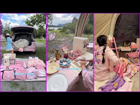 Immersive Bed-Car Camping 🎀 | Surviving 40°C Tram Adventure with Friends 🔥✨