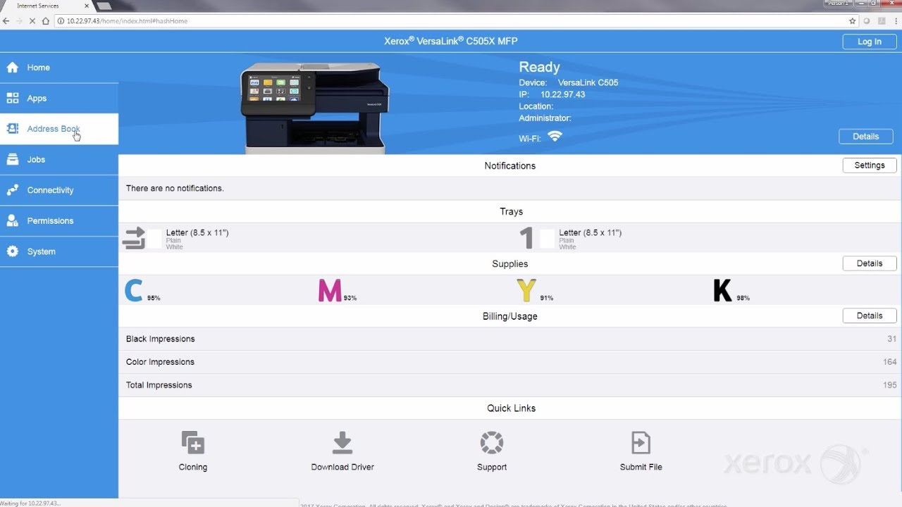 Managing Your Xerox VersaLink Printer or MFP Remotely With Embedded Web Server YouTube Videosu