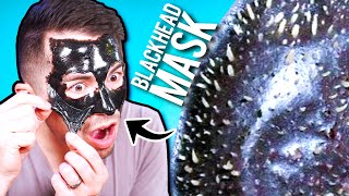 Men&#39;s First Time Using a Black Peel Off Mask