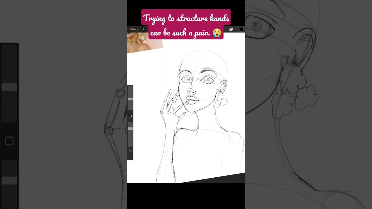 😵‍💫 Drawing hands is a proces. #procreate #digitalart #sketch #drawinghacks #shorts #timelapse #wip