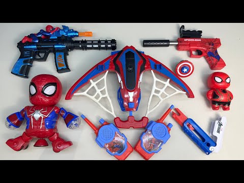 19 minutes of satisfied Marvel toy set unboxing,Spider Man toy gun,glowing mask,action doll reviews.