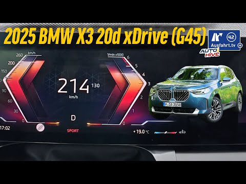 Tachovideo BMW X3 20d xDrive (G45) 0-100 kmh kph 0-60 mph Beschleunigung Acceleration