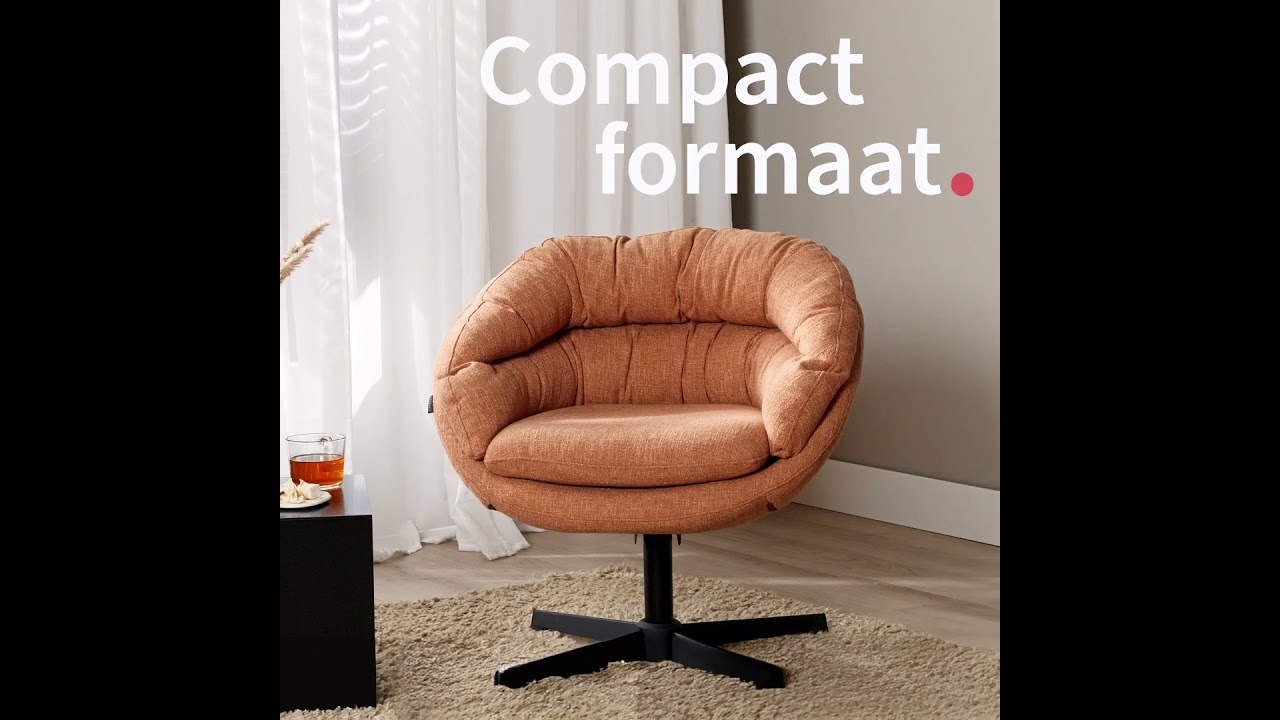 Draaifauteuil Porto linnen koper