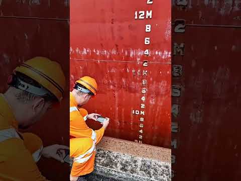 Ship draft check by crew, cargo calculation at sea  #seamanship #seafarer#ship