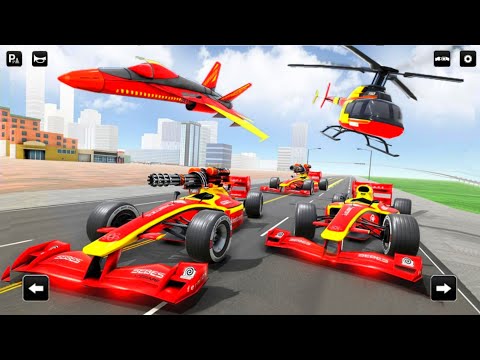 Helicopter and Formula Car Robot Transformation Simulator - Android IOS Gameplay.