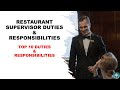 Restaurant Supervisor Duties And Responsibilities Top 10 Duties Responsibilities Of F B Supervisor