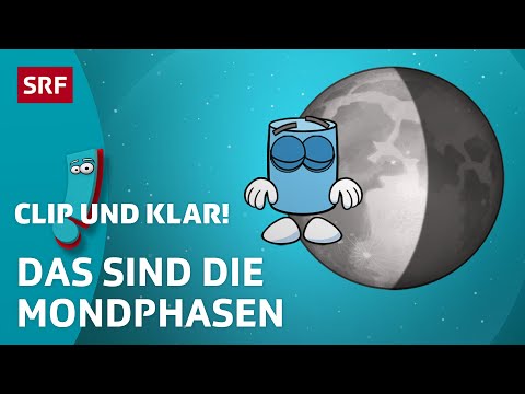 Clip und klar! – Vollmond bis Neumond: Warum gibt es Mondphasen? | Kindervideos | SRF Kids
