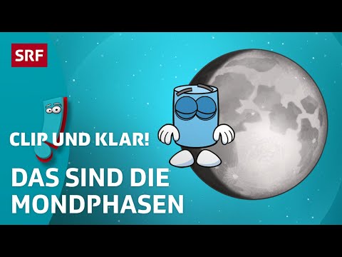 Vollmond bis Neumond: Warum gibt es Mondphasen? | SRF Kids – Clip und klar! | Für Kinder erklärt