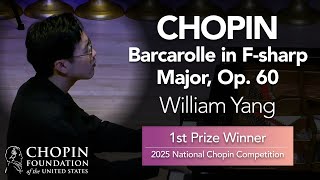 Download lagu WILLIAM YANG – Barcarolle in F-sharp Major, Op. 60 (11th National Chopin Competition, quarterfinals) mp3