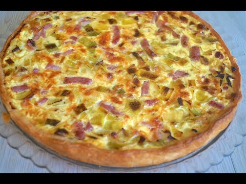 Recette Tarte aux poireaux et lardons