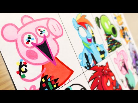 Drawing FRIDAY NIGHT FUNKIN'-Corrupted Peppa Pig/ Pibby Rainbow/Come Learn with Pibby