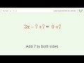 Linear equation with one unknown: Solve 3x-7=0 step-by-step solution