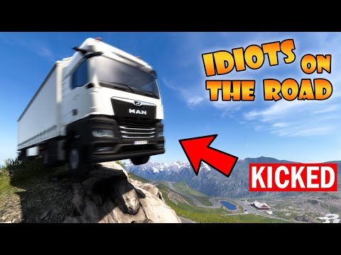IDIOTS on the road #117 | I got KICKED for reckless driving | Funny moments - ETS2 Multiplayer