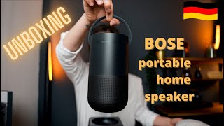 Bose portable home speaker unboxing deutsch