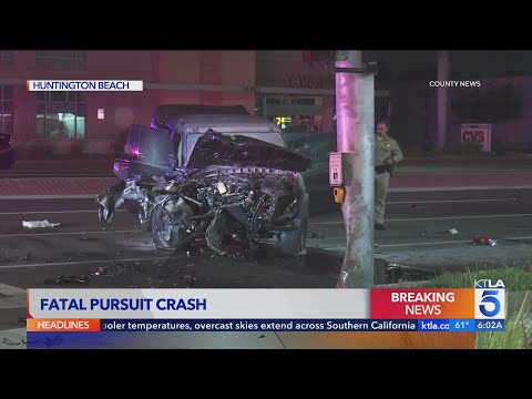 Suspect killed in Huntington Beach pursuit crash
