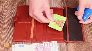 Практичне вертикальне чоловіче портмоне з натуральної гладкої шкіри Canpellini 21721 коричневе