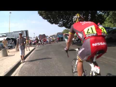 Lance Armstrong collision with spectator 2010 Tour de France