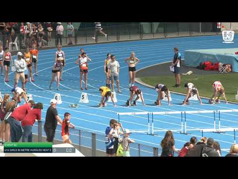 U14 Girls 80m Hurdles Heat 2: 2021 State Combined Events Championships // LAVicTV
