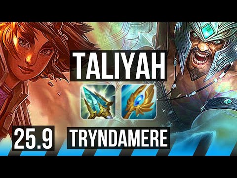 TALIYAH vs TRYNDAMERE (MID) | 6/0/4, Dominating | KR Master | 25.9