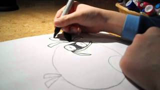 How to draw orange bird from angry birds