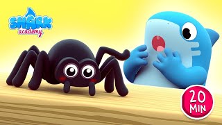 Itsy Bitsy Spider | Baby Shark version - Kids Learn About Spiders | Nursery Rhymes | Shark Academy