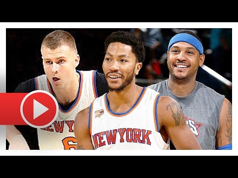 Carmelo Anthony, Derrick Rose & Kristaps Porzingis Highlights vs Jazz (2016.11.06) - 74 Pts