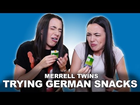 TRYING GERMAN SNACKS - Merrell Twins Video