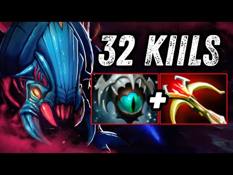 Brutal Damage Burst Weaver Carry Daedalus + Eye of Skadi 32Kills Instant Delete Dota 2