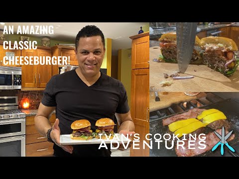 Classic Gourmet Cheeseburger with Turkey Bacon and Smoked Cheddar from Ivan's Cooking Adventures