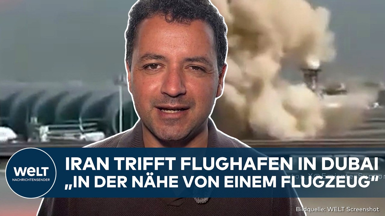 DUBAI: Brisanter Treffer! Iran feuert auf Flughafen! Einschlag von Drohnen in Nähe von Flugzeug