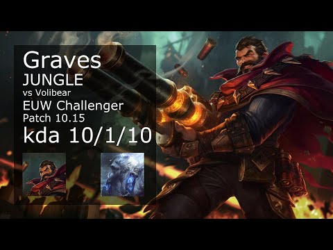 Graves vs Volibear Jungle - EUW Challenger 10/1/10 Patch 10.15 Gameplay