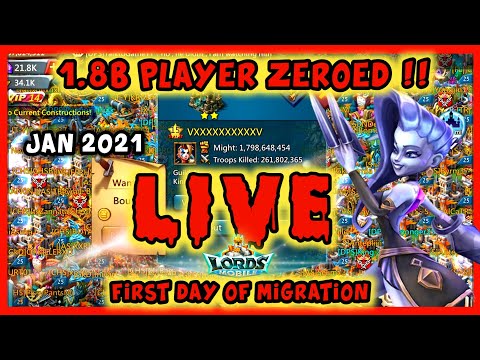 ZEROING 1.8B PLAYER Lords Mobile - Chill Stream 😂