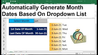 how to create a drop down list for dates in excel | how to insert dates in excel automatically