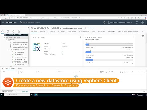 Create a new vVols datastore and VM (Getting started with Pure Storage Cloud)