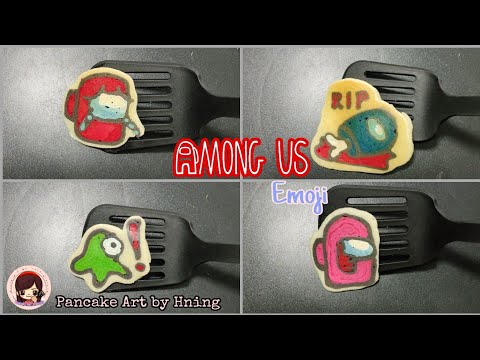 Among Us Emoji Pancake Art - among us pancake art