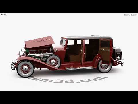Duesenberg Model J Willoughby Limousine with HQ interior and engine 1934 3D model by 3DModels.org