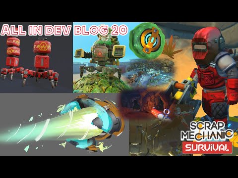 New Trashbot, Redguy, sticky wheels and Plasma Drill || All in devblog 20 || Scrap Mechanic Survival