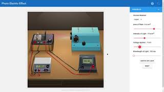 Photoelectric Effect Experiment, Virtual Lab (Vlab)