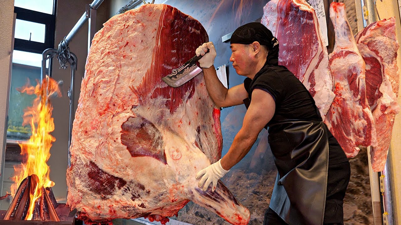 Unbelievable Beef Cutting Skills! The Ultimate Korean BBQ Master / Korean street food