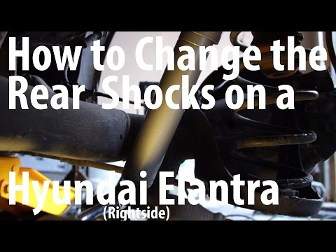DIY How to change the rear shocks on a Hyundai Elantra - KYB (Rightside with commentary)