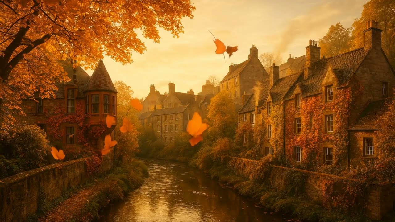 Edinburgh in Autumn 🍁 | Dean Village Morning Walk | Cozy Scotland Ambience