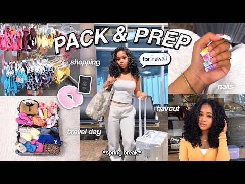 PACK & PREP with me FOR HAWAII ♡ travel essentials, glow up, airport vlog