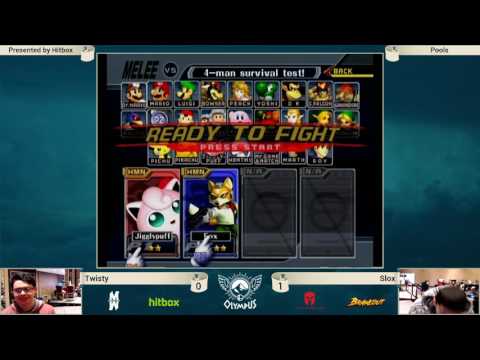 Olympus - Slox (Fox) vs Twisty (Jigglypuff) - SSBM Pools - Smash Melee