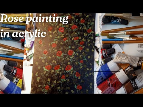How i paint roses with acrylics