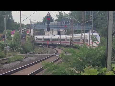 Züge in Bückeburg (1) mit ICE 4 (2×7 Teiler) usw