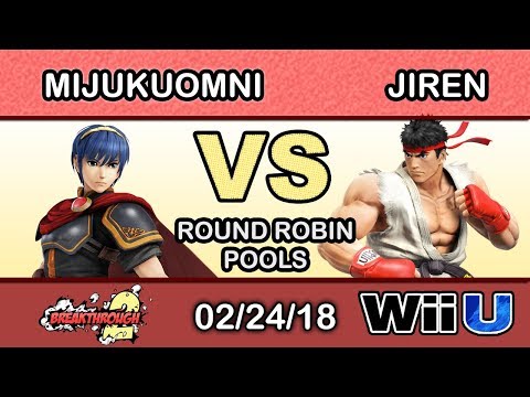 Breakthrough 2 - MijukuOmni (Marth) Vs. Jiren (Ryu) Round Robin Pools - Smash 4